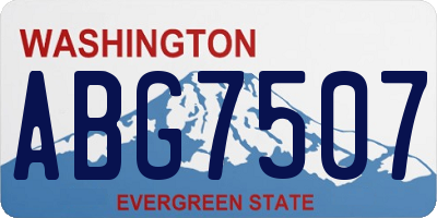 WA license plate ABG7507