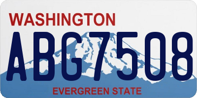 WA license plate ABG7508