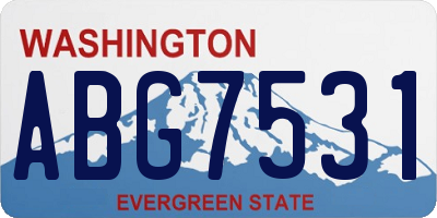 WA license plate ABG7531