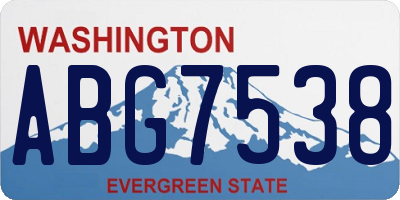 WA license plate ABG7538
