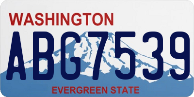 WA license plate ABG7539