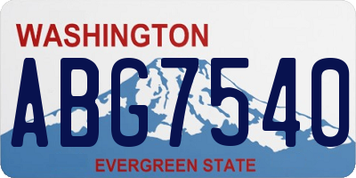 WA license plate ABG7540