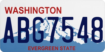 WA license plate ABG7548