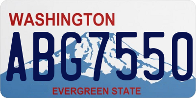 WA license plate ABG7550