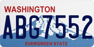 WA license plate ABG7552