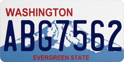 WA license plate ABG7562