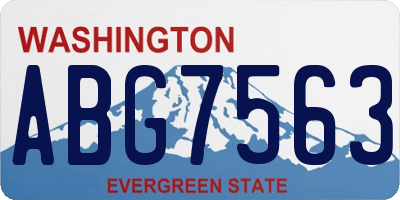 WA license plate ABG7563