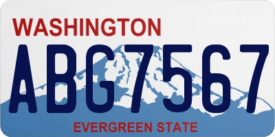 WA license plate ABG7567
