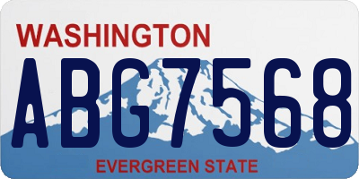 WA license plate ABG7568