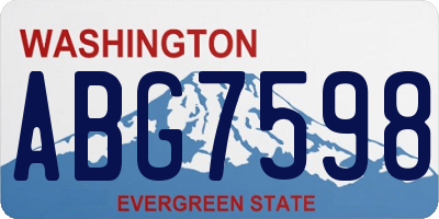 WA license plate ABG7598