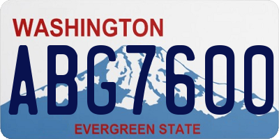 WA license plate ABG7600