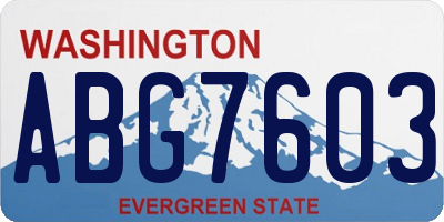 WA license plate ABG7603