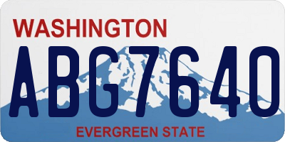 WA license plate ABG7640