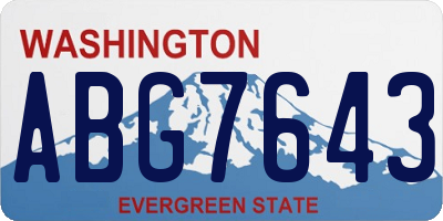 WA license plate ABG7643