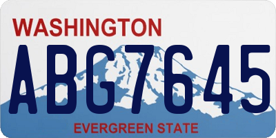 WA license plate ABG7645