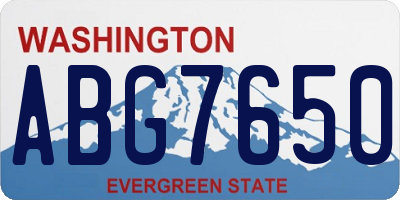 WA license plate ABG7650