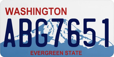 WA license plate ABG7651