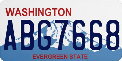 WA license plate ABG7668