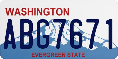 WA license plate ABG7671