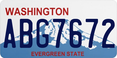 WA license plate ABG7672
