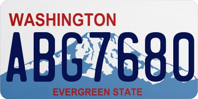 WA license plate ABG7680
