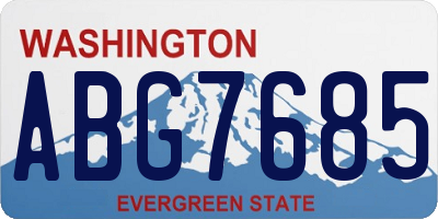 WA license plate ABG7685