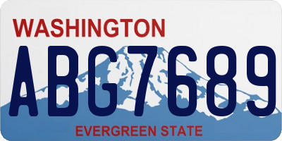 WA license plate ABG7689