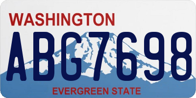 WA license plate ABG7698