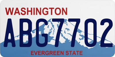 WA license plate ABG7702