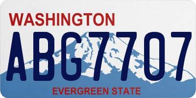 WA license plate ABG7707