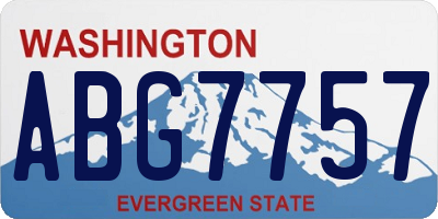 WA license plate ABG7757