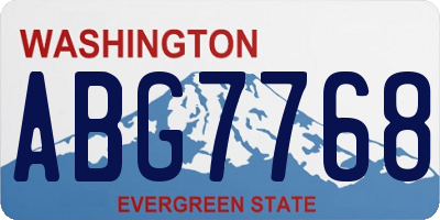 WA license plate ABG7768
