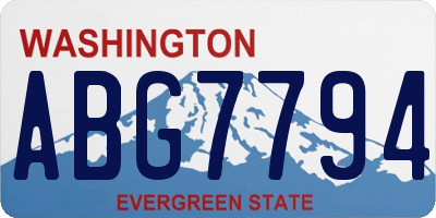 WA license plate ABG7794