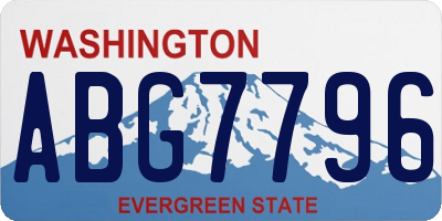 WA license plate ABG7796