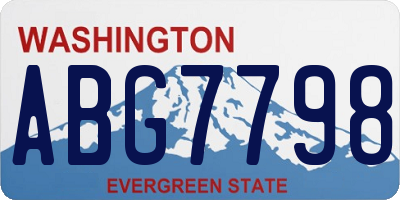 WA license plate ABG7798