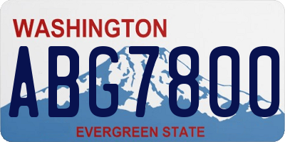 WA license plate ABG7800