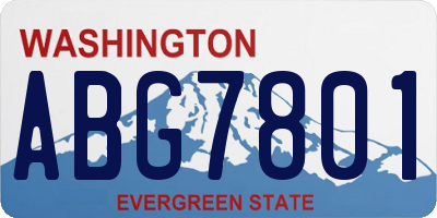 WA license plate ABG7801