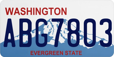 WA license plate ABG7803