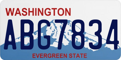 WA license plate ABG7834