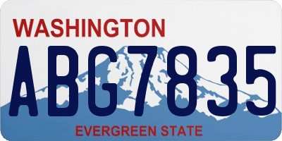 WA license plate ABG7835