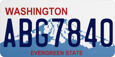 WA license plate ABG7840