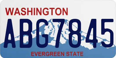 WA license plate ABG7845