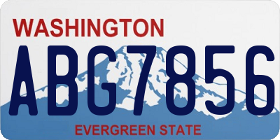 WA license plate ABG7856
