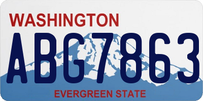 WA license plate ABG7863