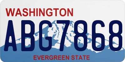 WA license plate ABG7868