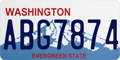WA license plate ABG7874