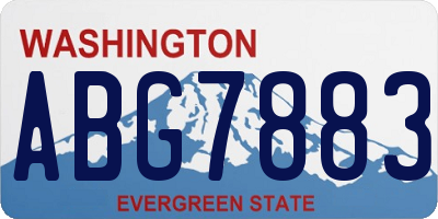 WA license plate ABG7883