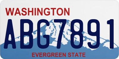 WA license plate ABG7891