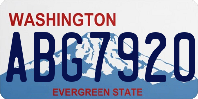 WA license plate ABG7920