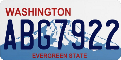 WA license plate ABG7922